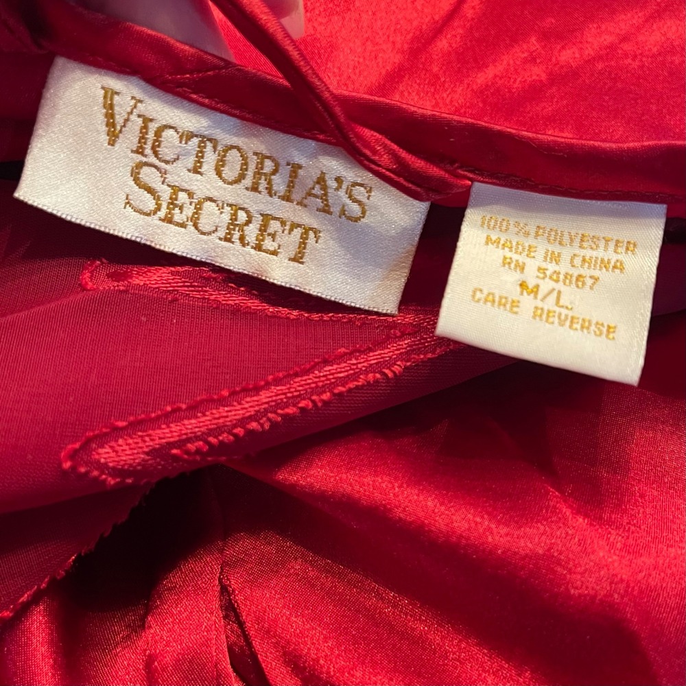 FLAWS Vintage Victoria's Secret Gold Label Sheer Satin 3 Piece Set Robe Large - Picture 14 of 16